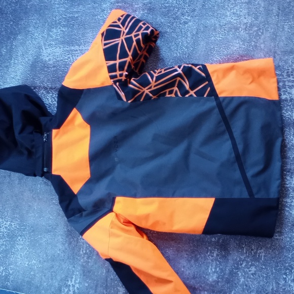 Kids SPYDER Neon Orange Winter Jacket Challenger Boys 2021 - Picture 9 of 11